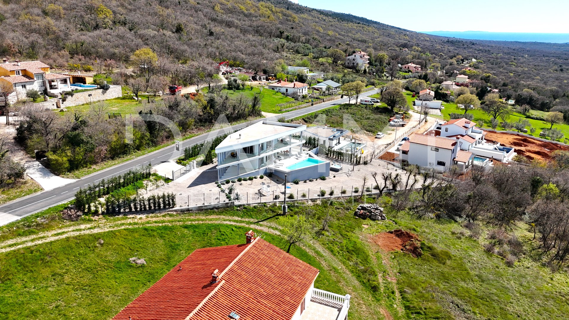 ISTRIA, LABIN - Villa con bellissima vista sul mare