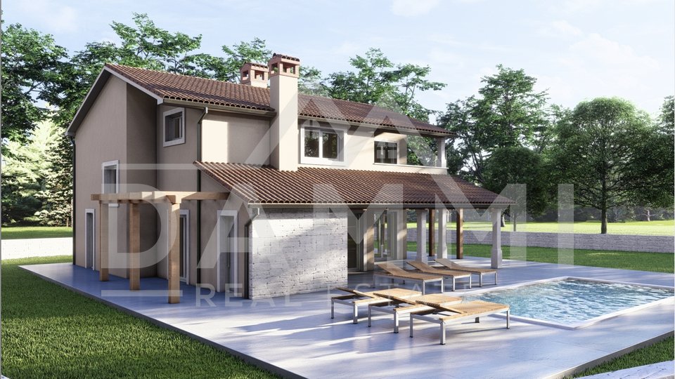 ISTRIEN, SVETVINČENAT – Schönes neues Haus mit Pool und großem Garten